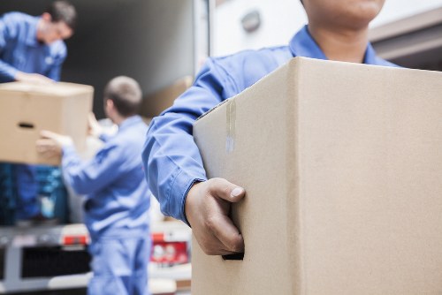 Sturdy moving boxes and packing materials prepared for a Clapham home move
