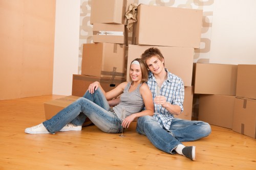 Commercial packing boxes and protective materials for a Clapham business relocation