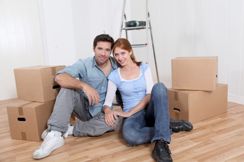 Preparing boxes and household items for a local Clapham flat move