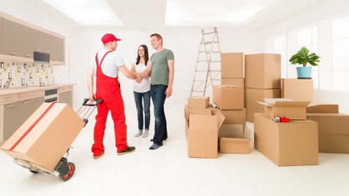 Clapham moving van prepared for a residential relocation