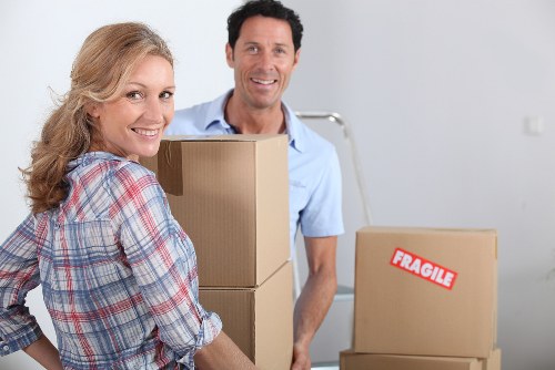 Removal vehicle support for loading furniture in Clapham