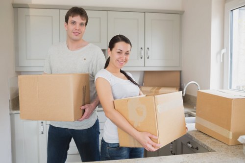 Clapham move planning with boxes and furniture for transport
